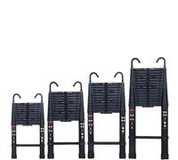 3.2M/3.8M/5M/6.2M Aluminum Telescopic Ladder with Detachable Hook for Loft Indoor Outdoor Office House, Protable Folding Extension Ladder, EN131, Max Load 150KG
