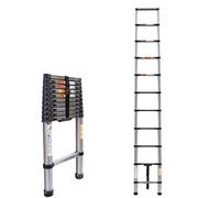 3.2M Stainless Steel Telescoping Ladder Extension Ladder, Multi-Purpose Collapsible Ladders Folding Ladder,Lightweight Telescopic Compact Ladders
