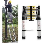 3.2M Telescopic Ladder, Extension Ladder, Portable Loft Ladders Aluminium Foldable Extendable Ladder Anti-Slip, Max Load 150kg/330lb