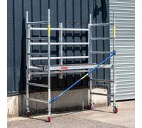 Trade Master Pro® Aluminium Scaffold Tower | Heavy Duty| Height Adjustable | Folding Base Unit | 230 KG Load Capacity | Easy Assembly | EN1004 Certified | 3.2m Working Height