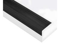 3.3/3.6/3.9/4.3 Ft Self-Adhesive Stair Nosing, L-Shape Non-Slip Staircase Step Edge Protector, Peel and Stick(Black,130x5x2.5cm)