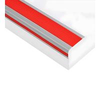 3.3/3.6/3.9/4.3 Ft Self-Adhesive Stair Nosing, L-Shape Non-Slip Staircase Step Edge Protector, Peel and Stick(Red,110x4x2cm)