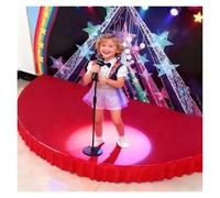 3.3/3.9ft Semi Circle Portable Small Stage with Skirting，Folding Stage Platform System for Performances at School Auditoriums(3.3x1.6ft/39.3x19.7in)