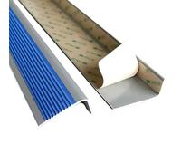 3.3-32.8 ft Stair Nosing, Self Adhesive Stair Edge Protector, 2x1 in Anti Slip Rubber Stair Edging Stair Steps Edges Trim(Blue,9.8ft/300cm)