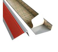 3.3-32.8 ft Stair Nosing, Self Adhesive Stair Edge Protector, 2x1 in Anti Slip Rubber Stair Edging Stair Steps Edges Trim(Red,3.3 ft/100 cm)