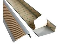 3.3-32.8 ft Stair Nosing, Self Adhesive Stair Edge Protector, 2x1 in Anti Slip Rubber Stair Edging Stair Steps Edges Trim(Brown,16.4 ft/500 cm)