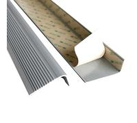 3.3-32.8 ft Stair Nosing, Self Adhesive Stair Edge Protector, 2x1 in Anti Slip Rubber Stair Edging Stair Steps Edges Trim(Grey,26.2ft/800cm)