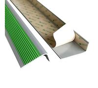 3.3-32.8 ft Stair Nosing, Self Adhesive Stair Edge Protector, 2x1 in Anti Slip Rubber Stair Edging Stair Steps Edges Trim(Green,9.8ft/300cm)