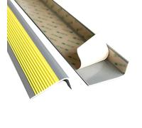 3.3-32.8 ft Stair Nosing, Self Adhesive Stair Edge Protector, 2x1 in Anti Slip Rubber Stair Edging Stair Steps Edges Trim(Yellow,9.8ft/300cm)
