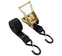 3.3-39.4' Length 1.5" Width Gray Cargo Straps Ratcheting with Double S Hooks, Lashing Tie Down Straps Load up to 11023 Lbs(9.0m/29.5ft)