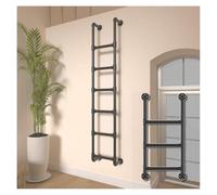3.3,4.1,4.6,5.1,5.6,5.9,6.4,7.0,7.5,8ft Home High Loft Attic Bed Step Ladders Emergency Fire Climbing Ladder Metal Material For Attic,Dorm,Library,Bunk Bed,Deck,RV(Wit,100cm/39in)
