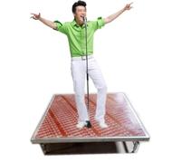 3.3/4/4.2ft Stage Platform, steel, Compact Stage Platform with Adjustable Legs, Folding Performance Deck, Easy to Carry Assemble, for Band Events Drums Concerts Bars(128 * 128 * 30cm)