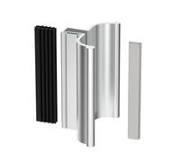 3-3/4" Bright Chrome Frameless Shower Door Handle with Metal Strike and 3" Magnet,Shower Door Magnetic Latch Kit Fits Glass Door Thickness 1/8", 5/32", 3/16" and 1/4",Shower Door Replacement Parts