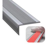 3.3/4 Ft Self Adhesive Stair Nosing, L Shape Non-Slip Stair Edge Trim, Waterproof Transition Strip for Indoor(Grey,100x6x3cm)