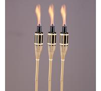 (3) 3/6/9 Bamboo Torch Lanterns Oil Paraffin Light