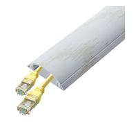 3.3 Ft D Channel Cable Concealer, Aluminum Alloy Ethernet Cables Conduit Pc Cords Hider Self Adhesive Wires Management Kit(White,Outer Width 47.1mm)