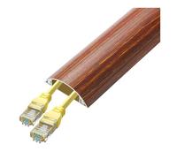 3.3 Ft D Channel Cable Concealer, Aluminum Alloy Ethernet Cables Conduit Pc Cords Hider Self Adhesive Wires Management Kit(Wood Grain,Outer Width 39.5mm)