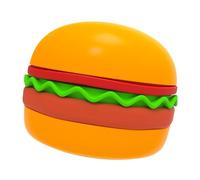 3 3-Level Anti-Tip Pet Food Dish Hamburger-Shaped Slow Feeder with Non-Spill Design for Puppies & Kittens Lovely Hamburger Pet Bowl