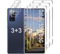 [3+3 Pack]Galaxy S20 FE 5G Screen Protector + Camera Lens Protector, HD Tempered Glass Film, 9H Hardness, Scratch Resistant, Easy Installation, Bubble Free, Screen Protector for Samsung Galaxy S20 FE