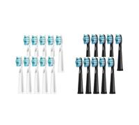 3-30 Electric Toothbrush Replacement Heads Compatible with Fairywill Electric with FW-507/508/551/515/917/959/2011/D1/D3/D7/D8(Whtie 10 Black 10)