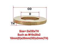 3-300Pcs Solid Brass Flat Washers Gasket Metal Plain Pad Spacers M2 M2.5 M3 M4 M5 M6 M8 M10 M12 M14 M16 M18 M20 Seal Washers(M10x20x1.2(20Pcs))