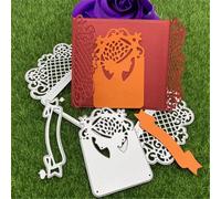 3.35 x 6.69 Inch Door Folding Envelope Girl Metal Cutting Dies Stencils for Card Making Scrapbooking Album Photo Decoration,Die Cuts Stencils