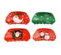 3.35inch Christmas Hair Clips for Thick Hair,Medium Non Slip Hair Clips Xmas Hair Claws for Women Girls Strong Hold Jaw Clips Christmas Hair Accessories Gift,YOEMAYUNER (4PCs, Semi Round A)