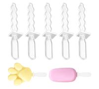 3.38 Inch Plastic Popsicle Sticks， Reusable Ice Cream Sticks for Homemade DIY Ice Pop，Transparent (25)