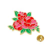 3 * 3cm Forget Me Not Pin Badge, 3 Blue Forget Me-Not Flowers, Dementia Alzheimer's Awareness, Blues Flower Enamel Brooch, Memorial Pins Gift for Clothing Decoration or Fixation (Peony)