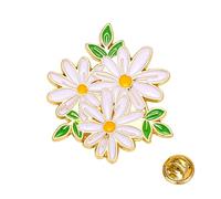 3 * 3cm Forget Me Not Pin Badge, 3 Blue Forget Me-Not Flowers, Dementia Alzheimer's Awareness, Blues Flower Enamel Brooch, Memorial Pins Gift for Clothing Decoration or Fixation (Little Daisy)