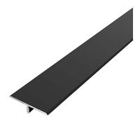 3.3cm Wide Metal Floor Transition Strip, Self Adhesive Aluminum Flooring Divider Strips, T Molding Trim for Tile, Laminate & Various Floor Surfaces(Black)