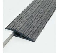 3.3FT/1meter Floor Transition Strip Vinyl Door Threshold Flooring Transition Self Adhesive Carpet Edging For Laminate Doorway Edge， Height Threshold Ramps For D(Size:17-20mm,Color:Deep gray pattern)