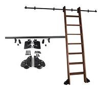 3.3Ft-20Ft Sliding Ladder Kit Rolling Library Ladder Rail Track Heavy Duty Slide Rails | Rolling Ladders for Bookshelf Warehouse Bar Closet Set Mobile Ladder Hardware Kit (Without Ladder)/Color/3.3Ft/
