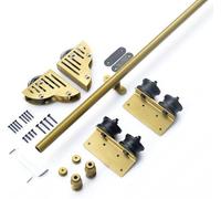 3.3ft-20ft Sliding Ladder Kit Rolling Library Rail Track Heavy Duty Slide Rails(No Ladder)，Ladders For Bookshelf Warehouse Bar Closet Set Mobile Hardware(Size:16.4ft/500cm track kit,Color:Gold)