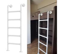 3.3ft 9.38ft Adjustable Basement Egress Ladder Wall Mounted Loft Bed & Bunk Bed Ladder Heavy Duty Industrial Iron Pipe for Indoor/Outdoor Climbing