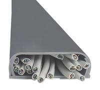 3.3ft Floor Cord Covers, Cord Hider Large Capacity, Hard PVC Cable Protector, Hide Extension Wires, Cable Cavity 4.8 * 1.6cm/1.9 * 0.6in(Gray)