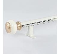 3.3Ft Roman Curtain Track Rod with Silent Rollers & Hidden Brackets - Wall Mount Rail for Living Room & Bedroom - White Finish Single Design