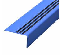 3.3ft Rubber Stair Edge Protector Peel and Stick, Self-Adhesive L-Shaped Step Nosing Trim, Staircases Non-Slip Transition Strip Help Elderly, Kids Walk(Blue)