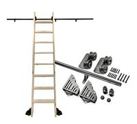 3.3ft to 20ft Sliding Barn Door Kit with Rolling Library L Hardware, Complete Track Set for Easy L Installation, Adjustable Hanging Rail + Extension Rail