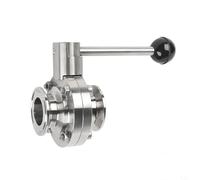3/4“ 1” 1-1/2" 2" 19/25/38/45/51/63mm Stainless Steel 304 Butterfly Valve Tri Clamp 50.5/64/77.5mm(51mm Ferrule 64)