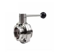 3/4“ 1” 1-1/2" 2" 3" SS304 Stainless Steel Sanitary 50.5/64/77.5/91mm Tri Clamp Butterfly Valve Homebrew Beer Dairy Product(89mm Ferrule 106)
