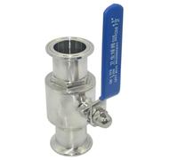 3/4 1 1-1/2 2inch 304 Stainless Steel Sanitary Ball Valve Tri Clamp 19mm/50.5mm/64mm Ferrule Type 1Pcs(51mm x Ferrule 64)
