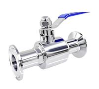 3/4" 1" 1.5" FlangeOD50.5mm Sanitary Tri Clamp Ball Valve Manual Direct Switch for Distillation 304 Stainless Steel(1-1/2")