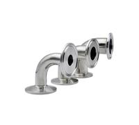 3/4" 1" 2" 3" 4" 19mm-108mmSS304/316 Stainless Steel Tri Clamp 90 Degree Elbow Pipe Fitting OD Ferrule 50.5 64 77. 119mm(SUS316,108mm Ferrule 119)