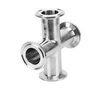 3/4" 1” 2“ 3” 4” Pipe OD 19mm-102mm Stainless Steel 4 Way Cross Fitting Tri Clamp Feerule(19mm x Ferrule 50.5)