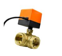 3/4 1 2 Inch 3 Way Electric Ball Valve Brass Ball Valve Three Line Two Way Control 1Pcs(1",L Type_AC24V_CR03)