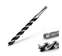 3/4"×10" Professional Auger Drill Bit for Wood with Quick Change 1/2" Hex Shank- 3-Cutter Design with Dual-Flute for Fast Chip Removal, Fits Hardwood, Softwood,Tree Stumps 19.05mmx255mm