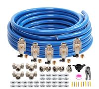 3/4"×100'&200'&300' Compressed Air Line Kit,HDPE-Aluminum-HDPE Piping,Includes 2×Right Angle Fittings and 4×Tee Fittings,Leak Proof&Easy to Install Garage Air Line Kit,Shop Air Line Kit