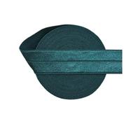3/4" 20mm Solid Band Shiny Fold Over Elastic, Teal, 20mm,50 Yards