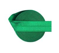 3/4" 20mm Solid Spandex Satin Band Shiny Fold Over Elastic, Emerald, 20mm,10 Yards